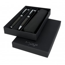 Carbon duo pen gift set with pouch (black ink), Black