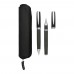 Carbon duo pen gift set with pouch (black ink), Black