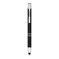 Moneta geanodiseerde aluminium stylus balpen (blauwe inkt), Zwart