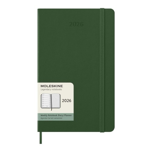 Moleskine hard cover 12 month weekly L planner, Myrtle green