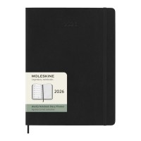Moleskine soft cover 12 month weekly XL planner, Black