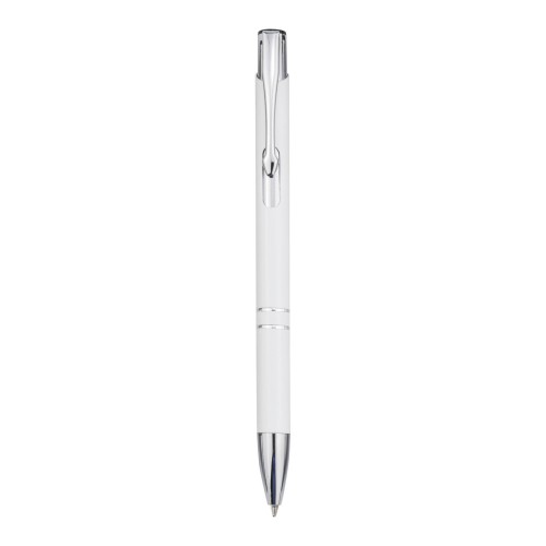 Moneta recycled aluminium ballpoint pen (black ink), White