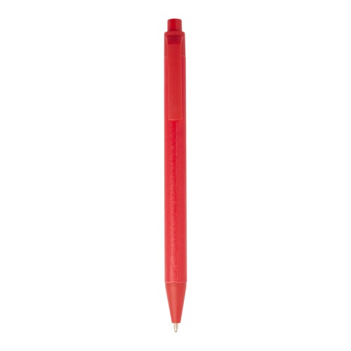 Chartik monochromatic recycled paper ballpoint pen with matte finish (black ink), Red