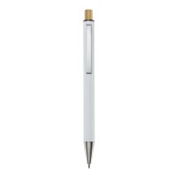Cyrus balpen van gerecycled aluminium (blauwe inkt), Wit