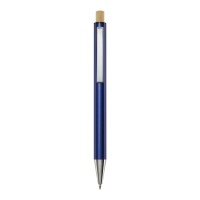 Cyrus balpen van gerecycled aluminium (blauwe inkt), Marineblauw