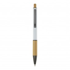 Darius balpen van gerecycled aluminium (zwarte inkt), Wit