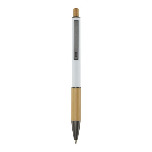Darius balpen van gerecycled aluminium (zwarte inkt), Wit