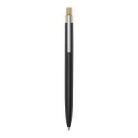 Nooshin balpen van gerecycled aluminium (zwarte inkt), Zwart