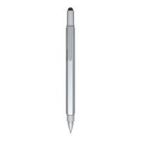 Dora multifunctionele pen van gerecycled aluminium (zwarte inkt), Zilver