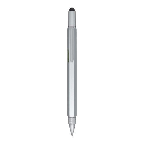 Dora multifunctionele pen van gerecycled aluminium (zwarte inkt), Zilver