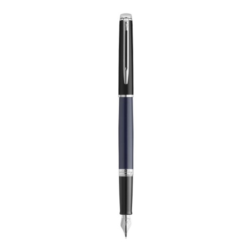 Waterman Hemisphere vulpen met kleurblokken en palladium afwerking (blauwe inkt). Blauw, Zwart