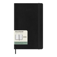 Moleskine week-agenda voor 12 maanden met zachte kaft L, Zwart