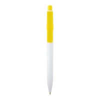 Unica balpen van gerecycled plastic (blauwe inkt), Geel