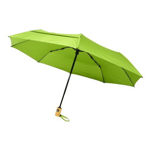 Bo 21” opvouwbare automatische gerecyclede PET paraplu, Lime