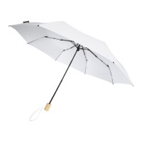 Birgit 21'' opvouwbare windproof gerecyclede PET-paraplu, Wit