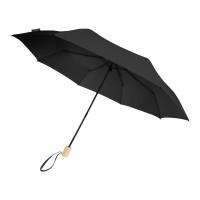 Birgit 21'' opvouwbare windproof gerecyclede PET-paraplu, Zwart