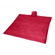 Mayan Regenponcho mit Aufbewahrungstasche aus recyceltem Kunststoff, rot