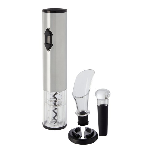 Pino electric wine opener with wine tools, Silver