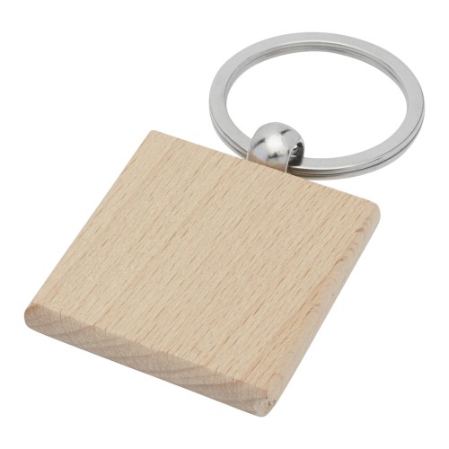 Gioia beech wood squared keychain, Natural
