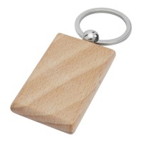 Gian beech wood rectangular keychain, Natural