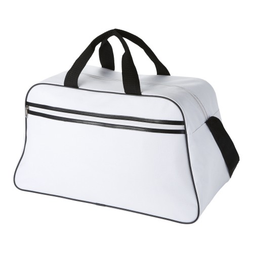 San Jose 2-stripe sports duffel bag 30L. White, White San Jose 2-stripe sports duffel bag 30L. White, White