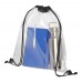 Lancaster transparent drawstring bag 5L. Black, Transparent clear