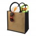Chennai jute tote bag 16L. Natural, Black