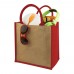 Chennai Jute Tragetasche 16L. natur, rot