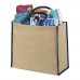 Harry farbige Jute Tragetasche 25L. natur, navy