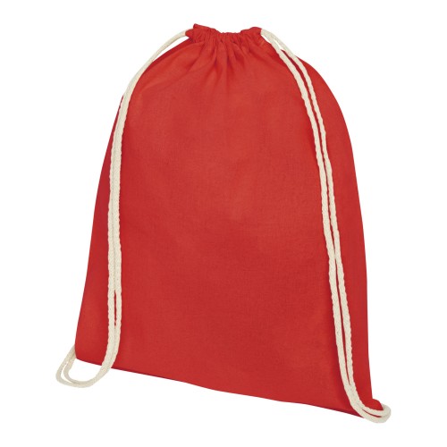 Oregon 140 g/m² katoenen rugzak met trekkoordsluiting 5L, Rood