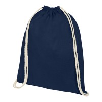 Oregon 140 g/m² cotton drawstring bag 5L, Navy