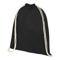 Oregon 140 g/m² cotton drawstring bag 5L, Black