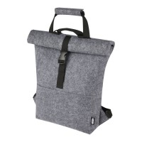 Felta GRS recycled felt roll-top bike bag 13L, Medium grey
