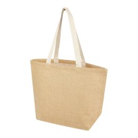 Juta 300 g/m² Jute Tragetasche 12 L. natur, weiss