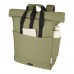 Joey 15” GRS recycled canvas rolltop laptop backpack 15L, Olive
