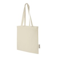 Madras 140 g/m2 GRS recycled cotton tote bag 7L, Natural