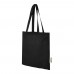 Madras 140 g/m2 GRS recycled cotton tote bag 7L, Black