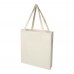 Madras 140 g/m² Baumwoll Tragetasche mit Seitenfalten aus GRS recycelter Baumwolle 12L, natur