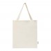 Madras 140 g/m² Baumwoll Tragetasche mit Seitenfalten aus GRS recycelter Baumwolle 12L, natur