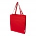 Madras 140 g/m² Baumwoll Tragetasche mit Seitenfalten aus GRS recycelter Baumwolle 12L, rot