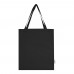Madras 140 g/m² Baumwoll Tragetasche mit Seitenfalten aus GRS recycelter Baumwolle 12L, schwarz