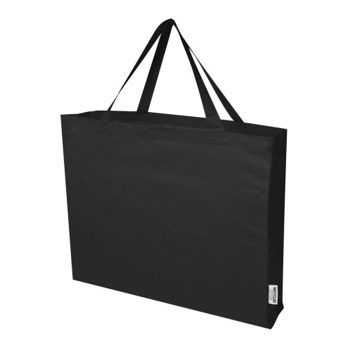Odessa 220 g/m² GRS recycled cotton tote bag 40L, Black