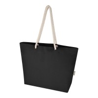Florida 270 g/m² GRS recycled beach tote bag 18L. Black, Black