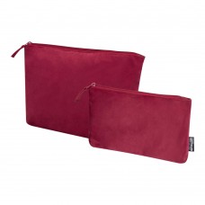 Swift GRS recycled velvet toiletry bag set, Burgundy
