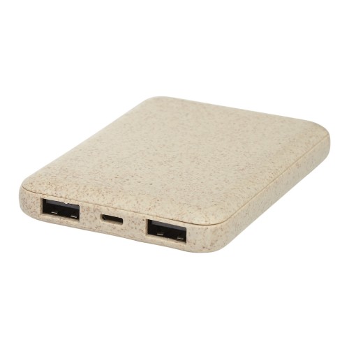 Asama 5000 mAh wheat straw power bank, Beige