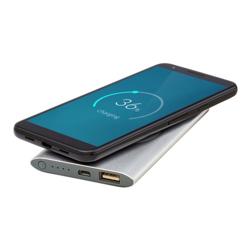 Juice 4000 mAh draadloze powerbank, Zilver