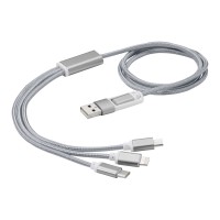 Versatile 5-in-1 charging cable, Silver
