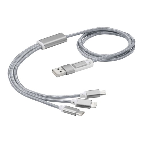 Versatile 5-in-1-Ladekabel, silber