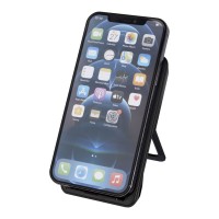 Loop 10 W draadloos oplaadstation met telefoonstandaard van gerecycled plastic, Zwart