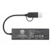 Rise USB 2.0 Hub aus recyceltem RCS Aluminium, schwarz
